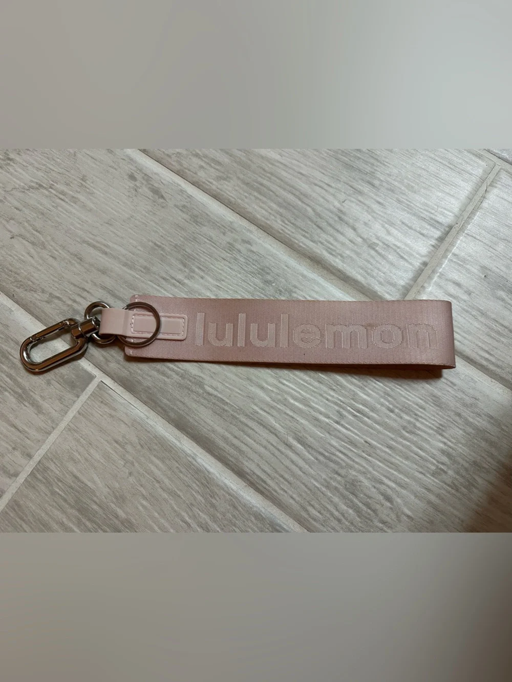 lululemon athletica Blush Pink Leather Key Fob Strap